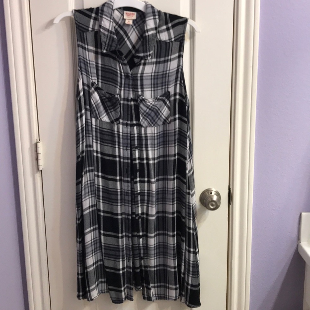 Black and white plaid dress
